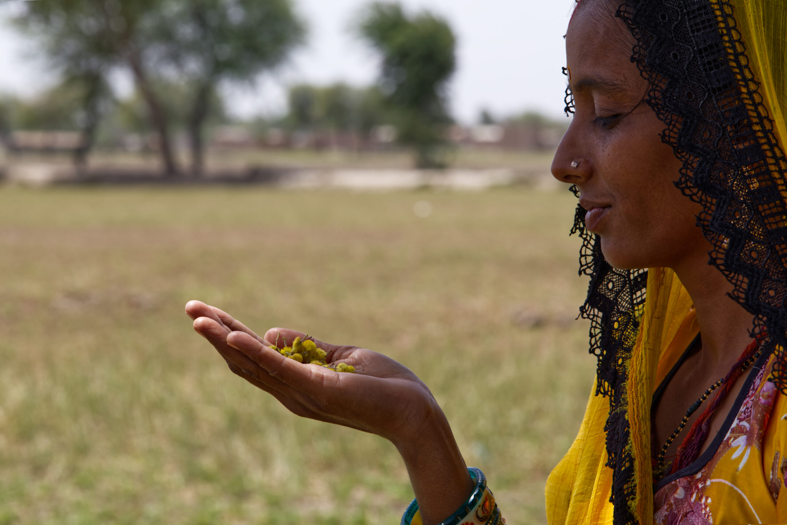 Woman holding seeds